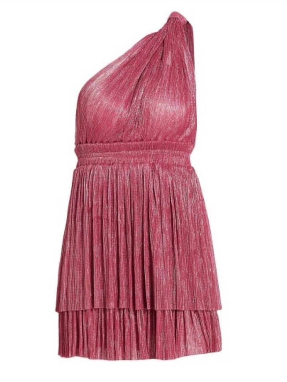 Sabina Musáyev Chicago Metallic One-Shoulder Minidress
